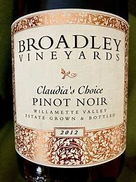 Image result for Broadley Pinot Noir Claudia's Choice