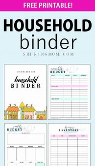 Image result for Free Printable Household Binder Pages