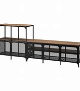 Image result for Metal and Wood TV Bench