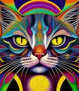 Image result for Psychedelic Trippy Art Cat