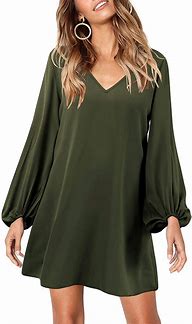 Image result for Long Sleeve Tunic Party Dress