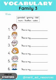 Image result for Family Worksheet for Grade 2