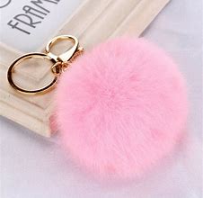 Image result for Fluffy Pink Keychain