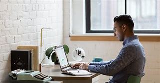 Image result for Person Working at Computer Desk