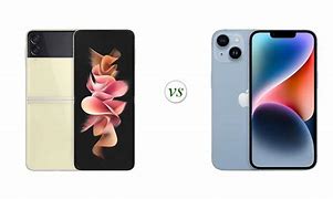 Image result for Galaxy Z Flip3 vs iPhone 14
