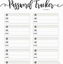 Image result for Password Tracker Template