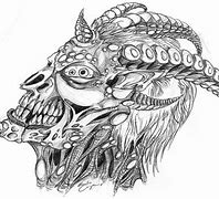Image result for Demon Head Drawing