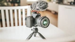 Image result for Vlog Camera with Microphone and Tripod