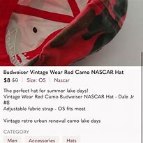 Image result for Budweiser NASCAR Hat