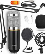 Image result for Microphone with Stand and Speakers