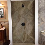 Image result for Porcelin Tile Shower Next to Stacked Stone Ledger