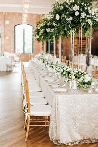 Image result for Green and Champagne Wedding Receiption Decorations