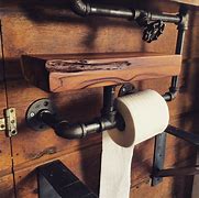 Image result for Black Pipe Toilet Paper Holder