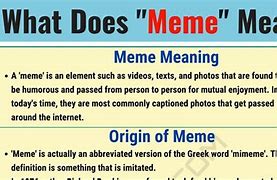 Image result for Meme Meaning in English