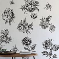 Image result for Black and White Flower Decal