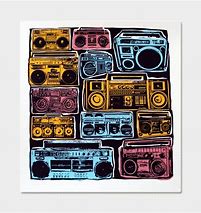 Image result for Ghetto Blaster Boombox Print