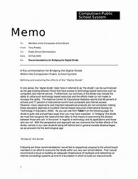 Image result for Memo Report Example