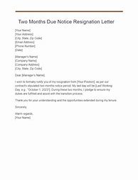 Image result for Two Months Notice Resignation Letter