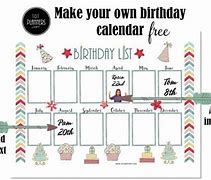 Image result for Birthday Calendar Ideas