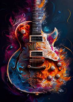 'Guitar Electric' Poster, picture, metal print, paint by BriannaMReyes | Displate