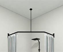 Image result for Angled Shower Curtain Rod