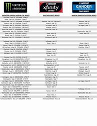 Image result for Free Printable New NASCAR Schedule