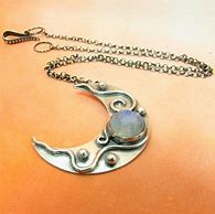 Image result for Crescent Moon Necklace Silver