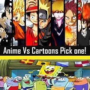 Image result for Anime vs Cartoon