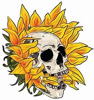 Image result for Skull Flower Drawing