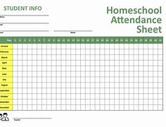 Image result for Homeschool Attendance Record Sheet