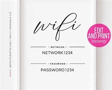 Image result for Wifi Password Sheet Template