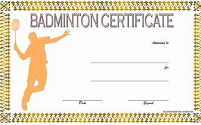 Image result for Badminton Certificate