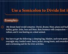 Image result for Correct Use of Semicolon