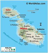Image result for Map of Malta and Surrounding Countries
