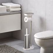 Image result for White Metal Standing Toilet Paper Holder