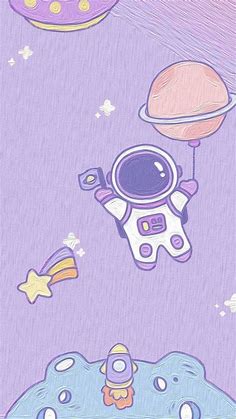 Download Cute Astronaut Girly Galaxy Wallpaper | Wallpapers.com