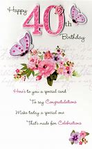 Image result for 40th Birthday Greetings for Women