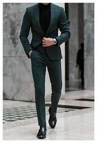 Image result for Emerald Green Suit and Black Shirt Combination