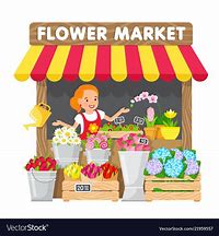 Image result for Girl Selling Flowers On a Basket Cartoon