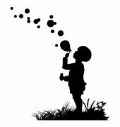 Image result for Sillouett of Boy Blowing a Bubble