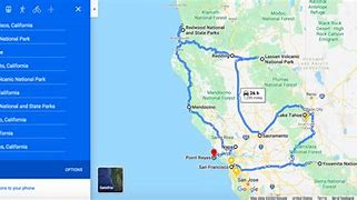 Image result for Northern California Road Trip Map