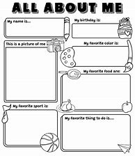 Image result for All About Me PrintOuts