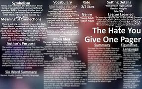 Image result for One Pager for the Hate You Give