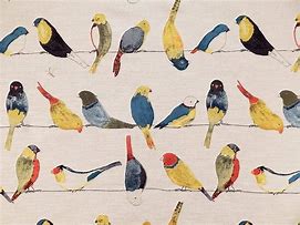 Image result for Drapery Fabric Birds