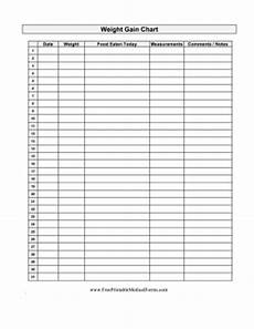 Printable Weight Gain Chart