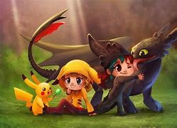 Image result for Stitch Pikachu Toothless and Light Fury