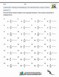 Image result for Converting Improper and Mixed Fractions Worksheet