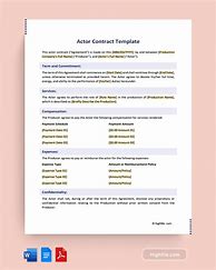 Image result for Actor Contract Example