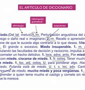 Image result for Partes Del Diccionario