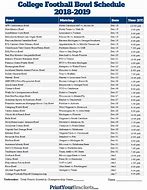 Image result for College Bowl Game Schedule Printable
